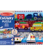 Melissa & Doug Puzzle din lemn Vehicule 9 piese