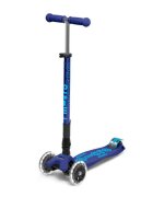 MICRO Trotineta pliabila cu 3 roti si lumini LED Maxi Deluxe Navy Blue