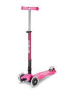 MICRO Trotineta pliabila cu 3 roti si lumini LED Maxi Deluxe Shocking Roz