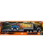 New Ray Set camion cu platforma si masina de teren 1:43 Negru