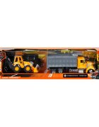 New Ray Set camion cu platforma si vehicul de constructie 1:43 Galben