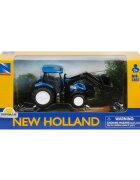New Ray Vehicul de constructie Buldozer New Holland Albastru