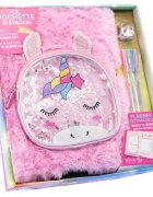 Nice Agenda gigant cu coperta pufoasa si poseta detasabila Girabrilla Unicorn Magic