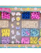 Nice Kit creativ mega DIY Coliere si bratari cu margele din lemn 600 piese +