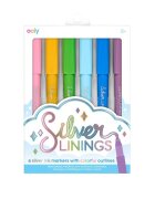 Ooly Set 6 carioci cu contur argintiu silver linings