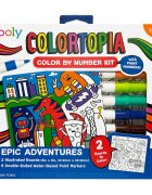 Ooly Set creativ de pictura pe numere cu markere Colortopia Aventuri epice 6 culori duble
