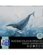 Oxford Set 24 creioane colorate in cutie de metal Watercolour
