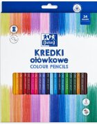 Oxford Set 24 creioane colorate triunghiulare si ascutitoare