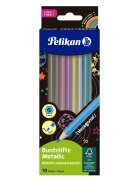 Pelikan Set 10 creioane colorate metalizate Herlitz Hexagonale 3 mm