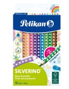 Pelikan Set 12 creioane colorate triunghiulare Silverino