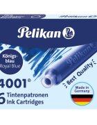Pelikan Set 6 patroane mini cu cerneala Herlitz 4001 TP6 Cerneala Albastru Royal