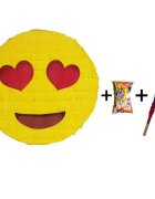 PinaStar Pinata cu bat si confetti Emoji Inimioare