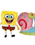 Play by Play Set 2 jucarii de plus Spongebob 26 cm si Garry 20 cm
