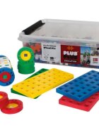 Plus-Plus Set constructie educativ 200 piese mari mix cu roti si placi de baza