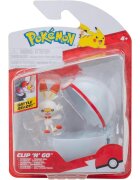 Pokemon Figurina in bila Clip N Go S2 Scorbunny si Premier Ball