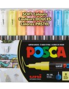 Posca Set markere UNI PC-1M 0.7 MM 8 culori pastel