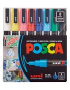Posca Set markere UNI PC-3M 0.9-1.3 MM 8 culori