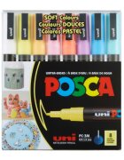 Posca Set markere UNI PC-3M 0.9-1.3 MM 8 culori pastel