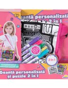 Pretty Pinky Geanta personalizata si puzzle 2 in 1 Hipster