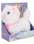 Puffy Friends Jucarie de plus interactiva cu sunete Pisica Alb