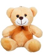 Puffy Friends Ursulet de plus cu fundita Maro deschis 21 cm