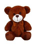 Puffy Friends Ursulet de plus cu fundita Maro inchis 21 cm