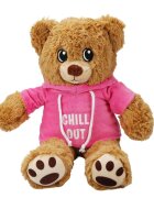 Puffy Friends Ursulet de plus cu hanorac Roz 30 cm