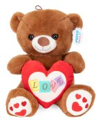 Puffy Friends Ursulet de plus cu inima Maro 30 cm