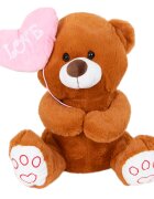 Puffy Friends Ursulet de plus cu inima Maro 40 cm