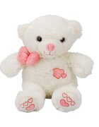 Puffy Friends Ursulet de plus cu papion Roz 30 cm