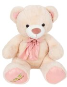 Puffy Friends Ursulet de plus cu papion Roz 50 cm