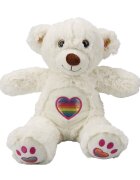 Puffy Friends Ursulet de plus Rainbow Heart Alb 30 cm