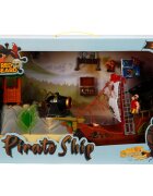 Red Beard Set cu 2 figurine si nava piratilor cu tun negru
