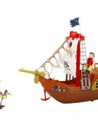 Red Beard Set cu figurina si nava piratilor cu panza alba