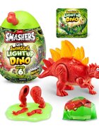 Smashers Figurina surpriza in ou Dino Jurassic Light-Up Rosu