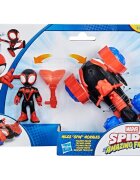 Spidey and His Amazing Friends Figurina cu vehicul Miles Spin Morales Techno-Racer G2460