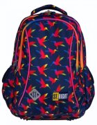 St Majewski Ghiozdan cu 3 compartimente St Right Rainbow Birds Negru-Rosu