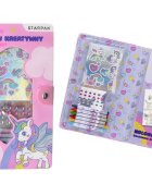 Starpak Set de activitati Carte de colorat cu autocolante si creioane colorate Unicorn