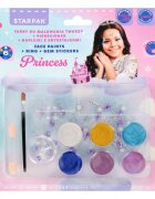 Starpak Set de pictura pentru fata cu pensula aplicator si stickere Princess 6 culori