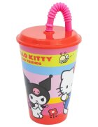 Stor Pahar cu pai Hello Kitty and Friends 430 ml
