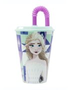 Stor Pahar cu pai si capac Frozen 430 ml