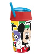 Stor Pahar cu pai si compartiment superior Mickey Mouse 400 ml