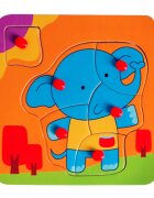 Sunman Mini puzzle din lemn Animalute 5 6 piese