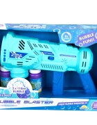 Sunman Pistol de facut baloane cu lumini si sunete Bubble Blaster Albastru 236 ml