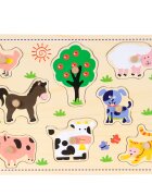 Sunman Puzzle din lemn Animale domestice 8 piese