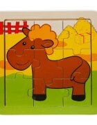 Sunman Puzzle din lemn Animale domestice 9 piese