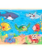 Sunman Puzzle din lemn Animale marine 7 piese