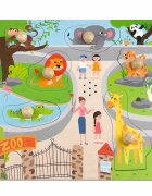 Sunman Puzzle din lemn cu sunete si lumini Animale 6 piese
