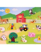 Sunman Puzzle din lemn Ferma 13 piese