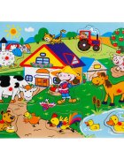 Sunman Puzzle din lemn Ferma 9 piese